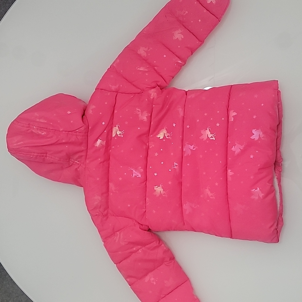 Limited Too hot pink iridescent unicorn puffer coat - Picture 7 of 10